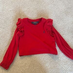 Polo by Ralph Lauren Kids Red Ruffle Sleeve Top Size 2
